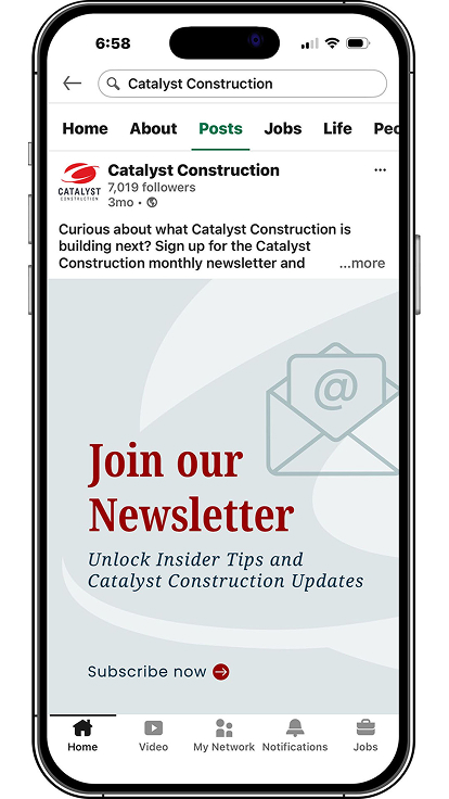 LinkedIn creative post to join newsletter.