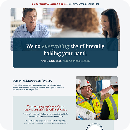 Snippet from Services page on the Catalyst website.